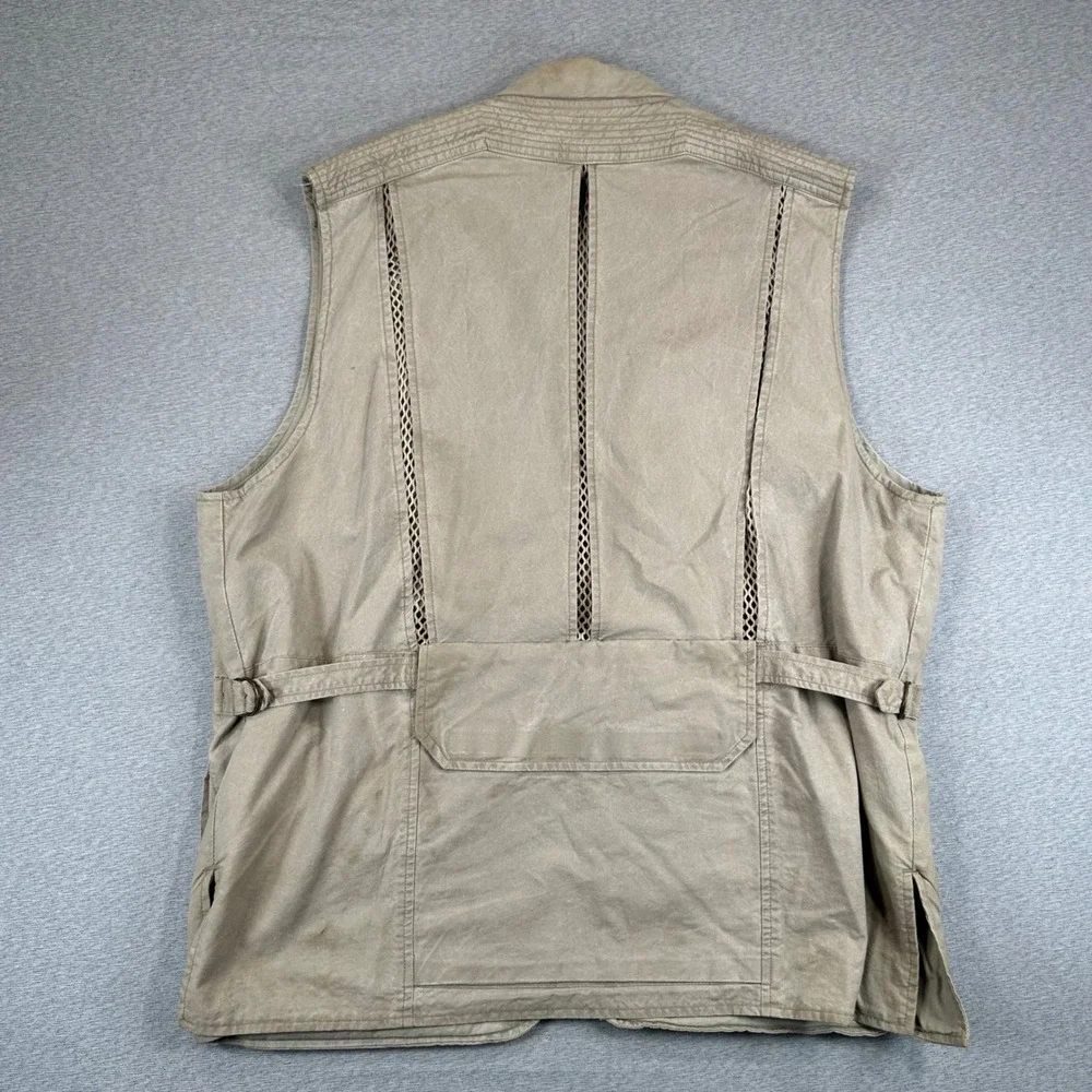 RARE 80s VTG Banana Republic Safari Vest XL Khaki Multi Pocket Tactical
